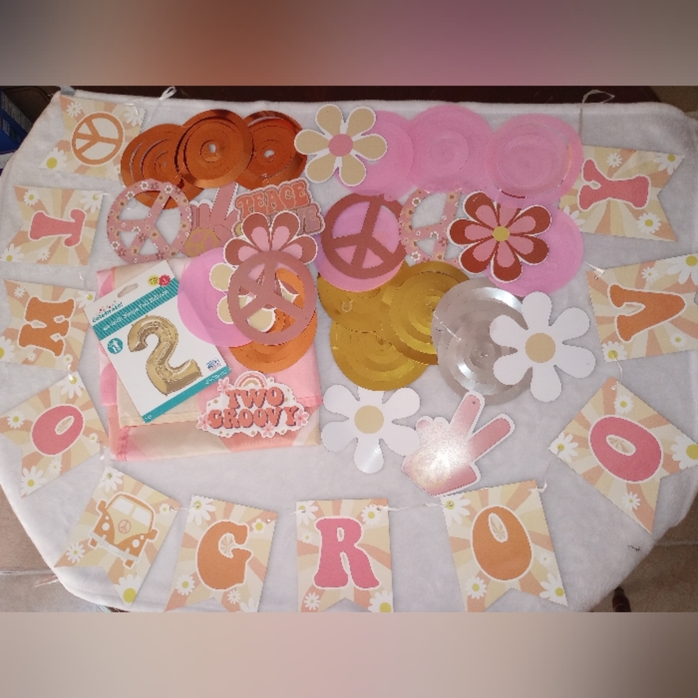 Two Groovy Birthday Party Decorations